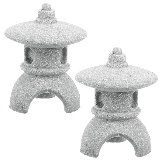 2Pcs Miniature Sandstone Pagoda Ornaments