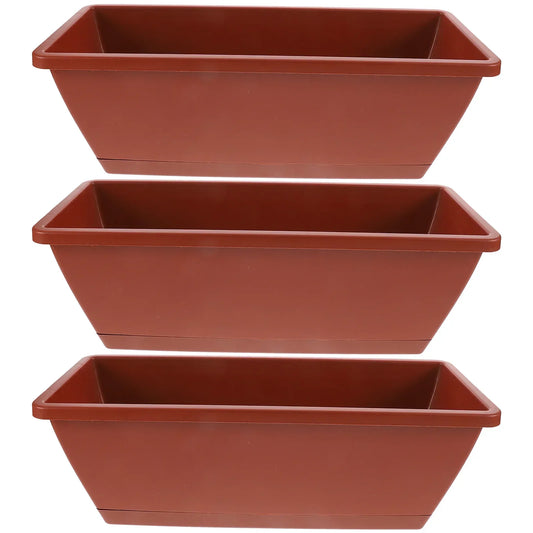 3-Piece Rectangular Flower Pot Set